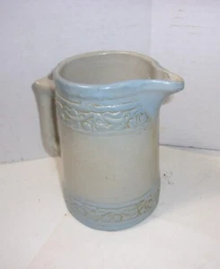 Jarra de cerámica de gres azul y blanco vintage antigüedades de granja rural - Imagen 1 de 7