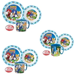 Sonic the Hedgehog Kindergeschirr Set 3 tlg Frühstücksset Geschirrset Mikrowelle - Bild 1 von 3