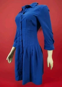 Nanette Lepore Royal Blue Buttons Women's dress 4 Retail $378 Spring 2012 Runway - Picture 1 of 11