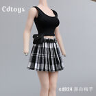 1:6 cdtoys cd024 Black Vest&Black Plaid Pleated Skirt Clothes F 12'' Female Body