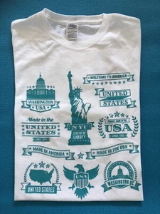 Camiseta M New York Welcome to America Hecha en EE. UU. Estatua de la Libertad -Imágenes - Imagen 1 de 5