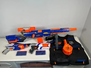 Nerf N-Strike Longstrike CS-6 Gewehr Konvolut mit Zubehör + 20 neue Darts - sehr guter Zustand - Bild 1 von 22