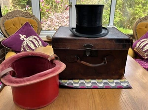 Antique Lock & Co Black Silk Top Hat & Case Size Approx 7 1/8 58.5cm Ascot Ready - Picture 1 of 24