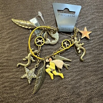 Паломник ювелирных изделий Swarovski кристалл герой лист звезда ящерица медный браслет - Изображение 1 из 2