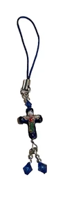 SCHLÜSSELANHÄNGER KREUZ STRASS BLAU (111457) - Bild 1 von 2