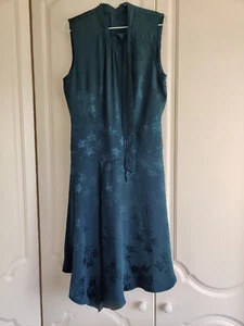 Oasis Floral Asymmetric Halter Dress, Green, size M - Picture 1 of 3