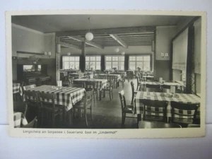 Alte AK Langscheid am Sorpesee - Sundern Sauerland - Saal im Lindenhof 1952 - Bild 1 von 1