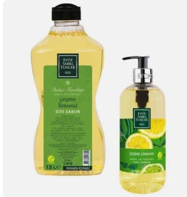 Eyüp Sabri Tuncer Çeşme Zitrone 100 % Olivenöl Flüssigseife 500 ml + 1.5 LT - Bild 1 von 4