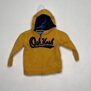 Oshkosh Full Zip Hoodie Boys Size 9 M Full Zip Gold Navy Sweater Long Sleeve