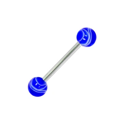 6X 6mm Acrylic Ball 14g Steel Tongue Bar Nipple Ring Barbell Piercing 16/19/22mm Foto 1 de 4