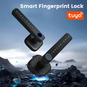 Elektronisches Fingerabdruck Türschloss Fingerprint Türöffner Schloss schwarz - Bild 1 von 22