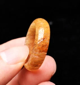 3.4 Natural Hair Rutilated Quartz Crystal Gemstone Ring AAA - Picture 1 of 6