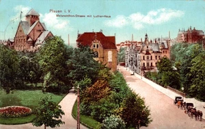 83366- Plauen mit Luther-Haus und Melanchthon-Strasse 1912 - Bild 1 von 2