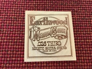 Vintage Earthwood .026 Dritte Akustikgitarrensaite mittlere Stärke WOW!!! - Bild 1 von 3