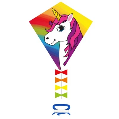 Kinderdrachen Eddy Unicorn Einhorn 50 cm Einleiner HQ Drachen Flugdrachen  - Bild 1 von 4