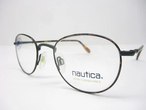 New Vintage Eyeglass Frames Nautica Italy Mod J26 Demi Amber Retro Round 48 NOS - Picture 1 of 7
