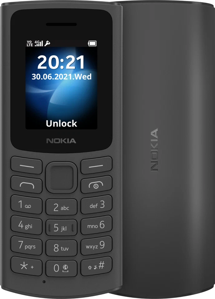 Nokia 105 4G LTE Big Button Mobile Phone Black - (Unlocked) - Image 1 of 1
