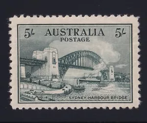 Australien Sc 132 SG 143 Sydney Harbour Bridge blaugrün MLH Brandon Zertifikat - Bild 1 von 3