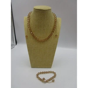 Facettierter Topas farbiger Glasschieber verstellbar Halskette und Armband - Bild 1 von 10