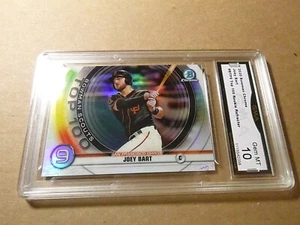 JOEY BART GIANTS 2020 BOWMAN CHROME TOP 100 REFRACTOR ROOKIE RC #BTP9 GRADED 10 - Picture 1 of 2