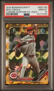 2019 Bowman Draft Chrome #CDANL NICK LODOLO Gold Sapphire #/15 PSA 10 - Bild 1 von 2