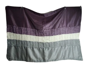 Scheibengardine Flächenvorhang 54 breit x 38 hoch lila weiß grau einige Rüschen 1 Stück - Bild 1 von 9