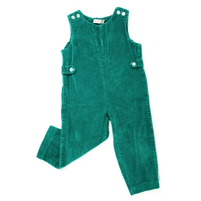 Mono de hombro vintage Healthtex Stantogs verde azulado pana botón pantalones 4T años 80 Foto 1 de 4