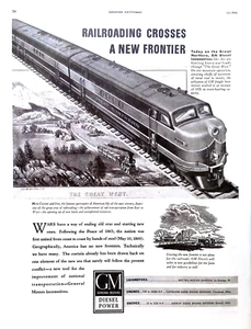 General Motors 1943 Print Ad Locomotive Diesel Engines 10.5x13.5 WWII Patriotic - Picture 1 of 3