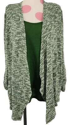 Para Mujer Kim Rogers Cárdigan Tanque Suéter Blusa Camisa Top Verde Blanco Mediano Foto 1 de 4