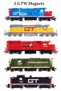 Juego de 5 imanes Grand Trunk Western Diesel Locomotora Eras Andy Fletcher - Imagen 1 de 1