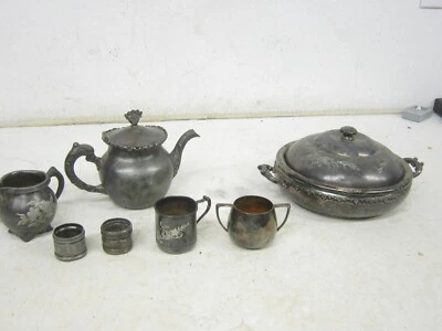 Vtg Lot Of 7 Silver Plated Serving Items WM Roger ,Columbia,Triumph lot #2 - Image 1 of 4