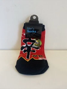 Ramen Socks Men 6-12 Ankle Red Fun Novelty 25-29cm Made In Korea J1 - Picture 1 of 2
