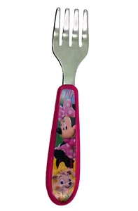 Disney Minnie Mouse With Puppy Pink Toddler Kid Fork 5" Learning Curve 2009 - Picture 1 of 3