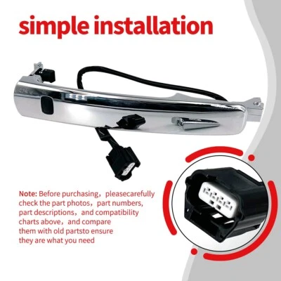 Manija de puerta delantera izquierda cromada lado conductor Nissan Rogue 2010-2013 entrada inteligente Foto 1 de 4