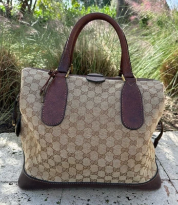 Bolso médico vintage GUCCI marrón con monograma Foto 1 de 4