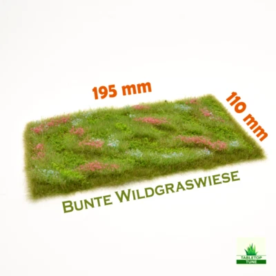 607 / Bunte Wildgraswiese / Grasmatte / 110 mm x 195 mm - Bild 1 von 4