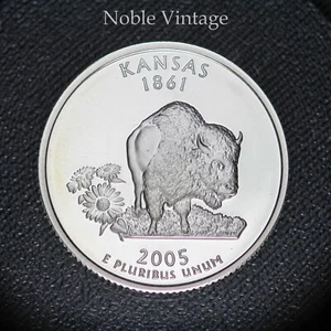 2005 S Silver Proof Kansas State Quarter - 90% Silver - From a Proof Set - Picture 1 of 2