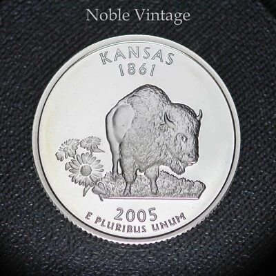 2005 S Silver Proof Kansas State Quarter - 90% Silver - From a Proof Set - Image 1 of 2