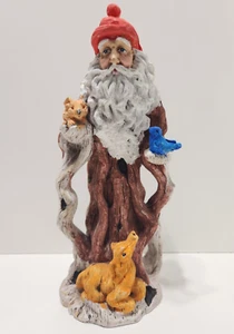 Jaimy Terra knorriger Wichtel Mann 13 Zoll Wald primitiver Weihnachtsmann mit Tieren - Bild 1 von 8