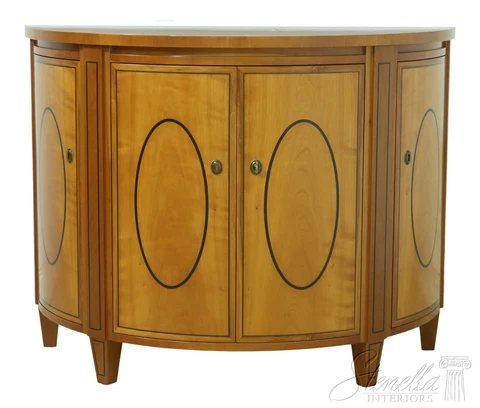 L53557EC: Neoclassical Cherry 4 Door Demilune Commode Cabinet Cover