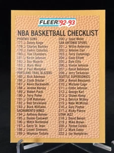 1992-93 Fleer NBA Basketball Checklist #264 - Picture 1 of 2