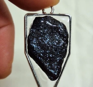 Specular Hematite Necklace Pendant Hand Made - Natural Specular Hematite Stone - Picture 1 of 4
