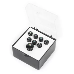 Martin Bridge and End Pin Set Solid Ebony with Pearl Dot Inlays - Picture 1 of 1