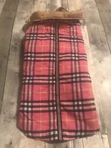 Reversible Pink Flannel And Raincoat Dog Jacket 3XL - Picture 1 of 5