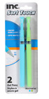 Inc. Soft Touch Premium Gel Pens 0.5 mm, (Blue & Green Ink) ~ Qty 1