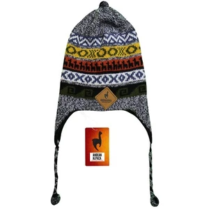 HANDGEMACHTE ANDEN ALPAKA GRAU WENDBAR DUNKELGRAU HUT MIT OHRENKLAPPEN - Bild 1 von 8