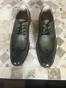 STACY ADAMS Mens Fletcher 11.5M Cap-Toe Oxford CARGO green UK 10.5 EUR 44.5 - Picture 1 of 8