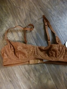 NWT Women's/Jrs Flirtitude Unlined Lace Balconette Bra Size 34A Caramel Cafe - Picture 1 of 5