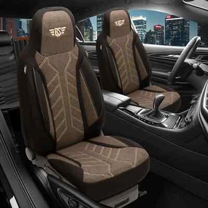 Fundas de asiento Pilot adecuadas para Lancia Delta 844 (negro-marrón) | 2x delanteras HERM212 - Imagen 1 de 11