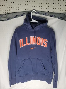 Nike Illinois Fighting Illini Hoodie Mens Medium Blue Orange Center Swoosh NCAA - Picture 1 of 4